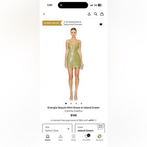 Energia Sequin Mini Dress in Island Green